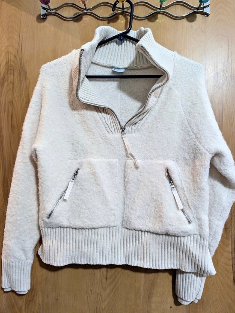 FLX Cowl Neck Sweater in Cream Size Small Like New